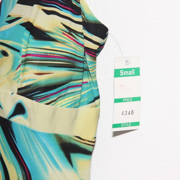 Vintage Tropical Print Maxi Dress Size S Sharon Max NWT - Picture 5 of 7